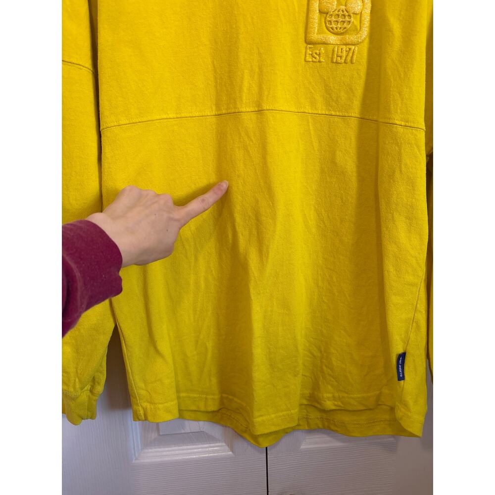 Disney Parks Canary Yellow Sparkle Spirit Jersey Size XS - Picture 8 of 8